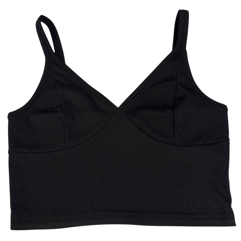 ROMWE Black ribbed juniors crop top tank top size small